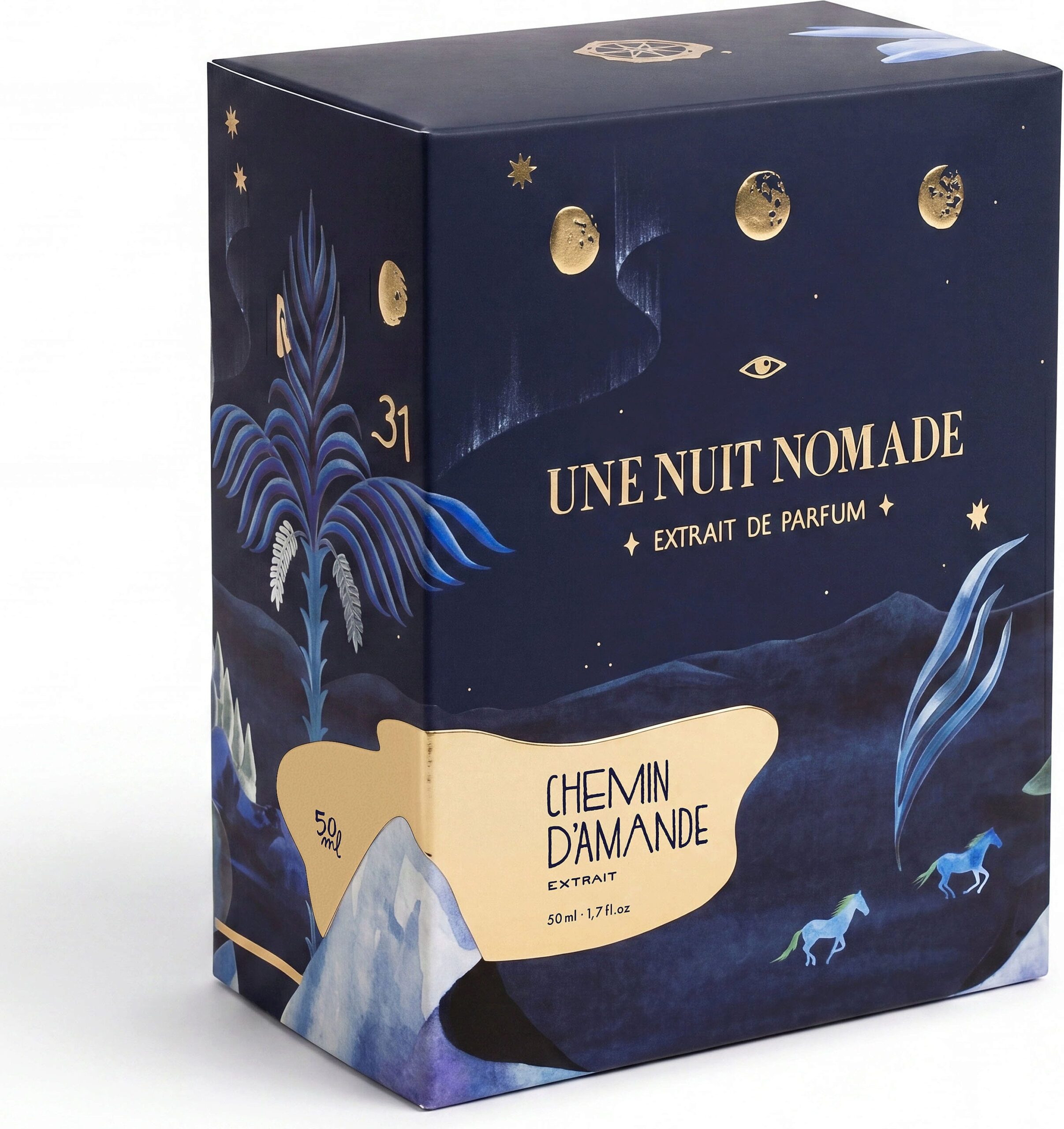 Une Nuit Nomade Chemin d'Amande Extrait de Parfum 50 ml iliustruota dėžutė