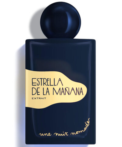 Une Nuit Nomade Estrella De La Mañana Extrait de Parfum 50 ml tamsiai mėlynas buteliukas ant balto fono