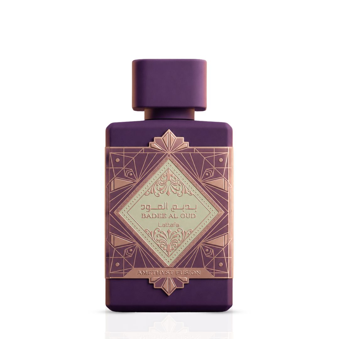 Lattafa Badee Al Oud Amethyst Fusion EDP 100 ml lilla parfüümipudel