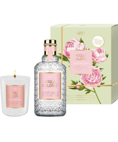 4711 Acqua Colonia Peony & Sandelwood Duo Set Eau de Cologne 100 ml + Kerze 72g Set 1 pcs