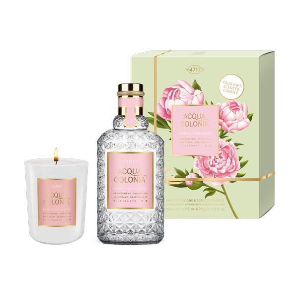 4711 Acqua Colonia Peony & Sandelwood Duo Set Eau de Cologne 100 ml + Kerze 72g Set 1 pcs