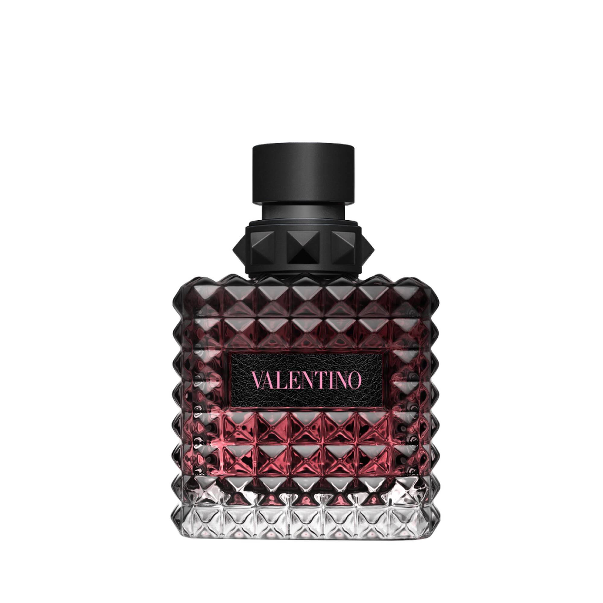 Valentino Donna Born In Roma Intense Eau de Parfum 100 ml tumekirsipunane, peaaegu must pudel