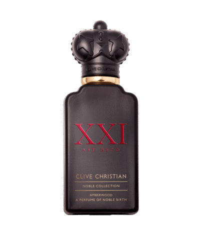 Clive Christian Amberwood Eau de Parfum 50 ml, matinis juodas buteliukas su raudonu užrašu XXI