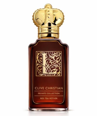 Clive Christian L Red Tea Vetiver Eau de Parfum 50 ml, gintaro rudo stiklo buteliukas su auksine raide L