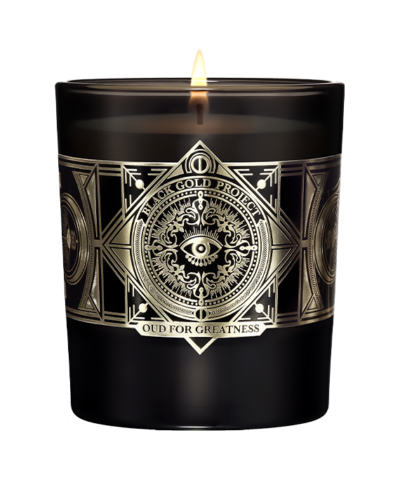 INITIO Oud for Greatness kvapioji žvakė 180 g juodame stiklinyje