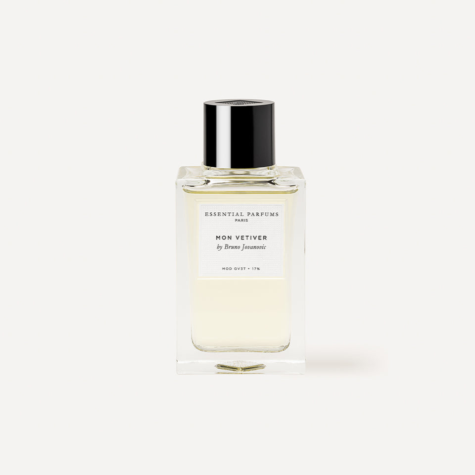 Essential Parfums Mon Vetiver Eau de Parfum 100 ml läbipaistev pudel musta korgiga