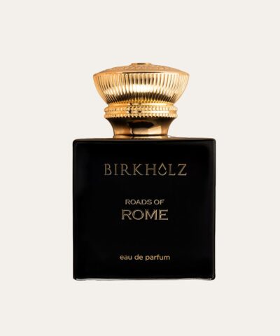 Birkholz Roads of Rome Eau de Parfum 100 ml, juodas blizgus buteliukas su masyviu auksiniu dangteliu