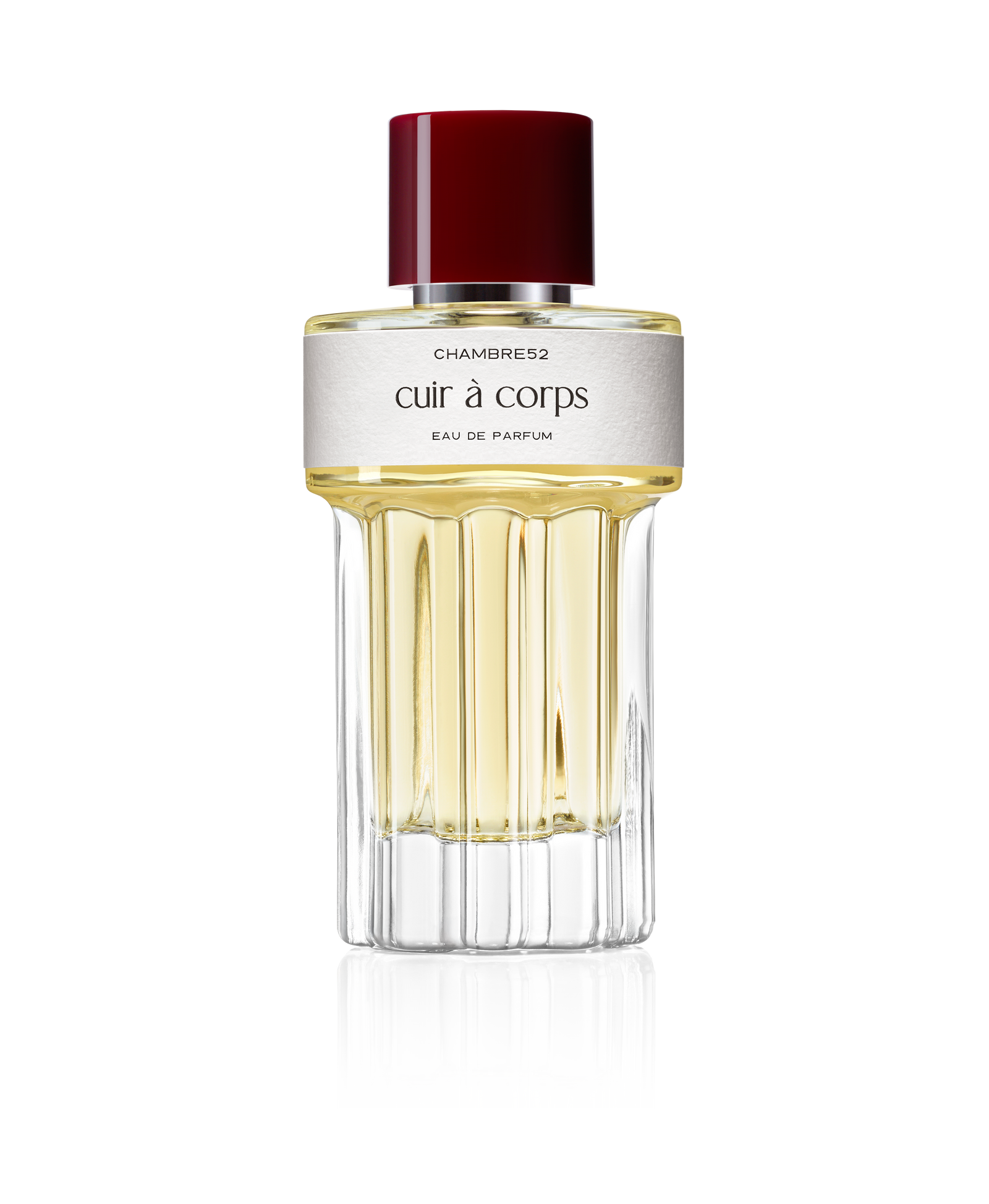 Chambre52 Cuir à Corps Eau de Parfum 100 ml, briaunuotas stiklo buteliukas su gintariniu skysčiu