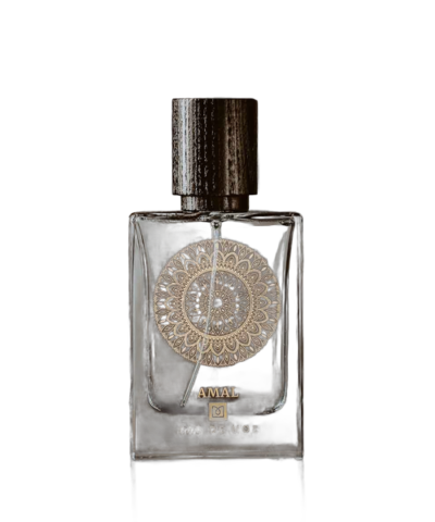 Eau de Moe AMAL Eau de Parfum 80 ml läbipaistev pudel kuldse ornamendiga
