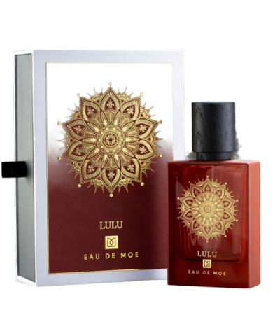 Eau de Moe LULU Eau de Parfum 80 ml raudonas buteliukas su bordo dėžute