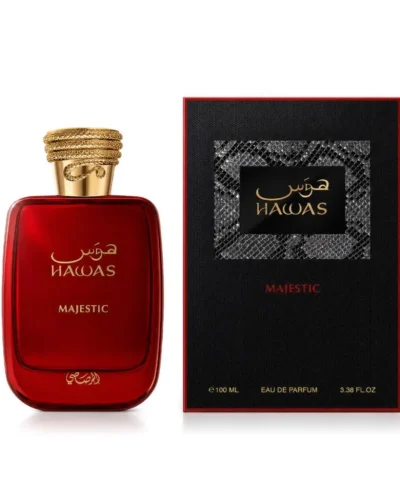 Rasasi Hawas Majestic EDP 100 ml punane pudel kuldse korgiga