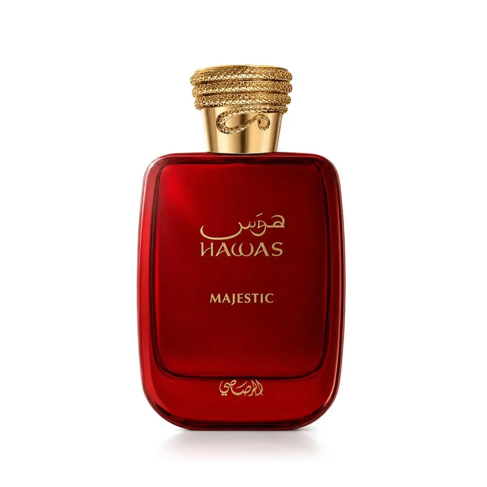 Rasasi Hawas Majestic EDP 100 ml punane pudel kuldse korgiga