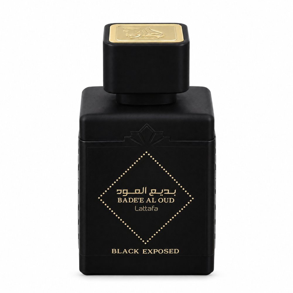 Lattafa Badee Al Oud Black Exposed EDP 100 ml kvepalų buteliukas