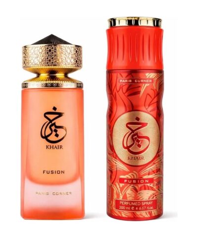 Komplekt Paris Corner: Khair Fusion EDP 100 ml + Khair Fusion Deodorant spray 200 ml kvepalų buteliukas