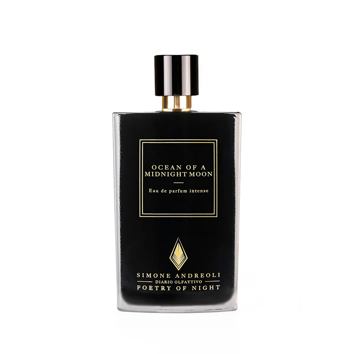 Simone Andreoli Ocean of a Midnight Moon EDP 100 ml must ristkülikukujuline pudel kuldse etiketiga