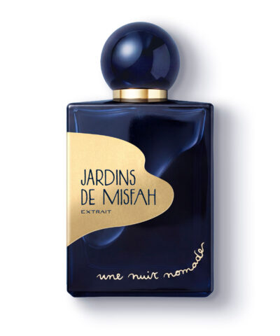 Une Nuit Nomade Jardins de Misfah Extrait de Parfum 100 ml tamsiai mėlynas buteliukas su auksine juostele