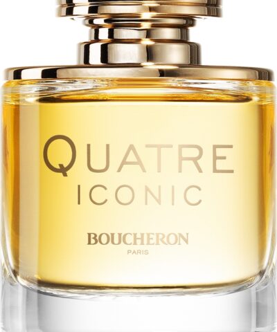 Boucheron Quatre Iconic Pour Femme Eau de Parfum, skaidrus buteliukas su auksiniu grotelėtu dangteliu, 30 ml