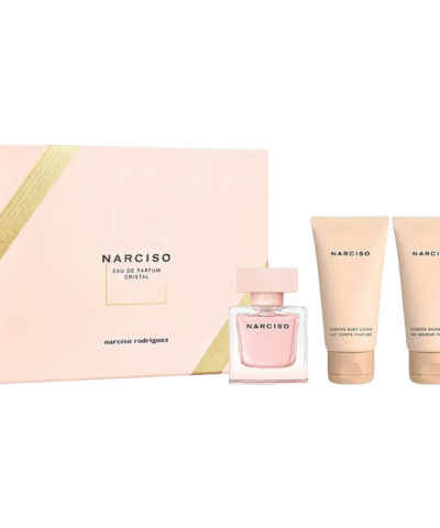 Set Narciso Rodriguez: Cristal, Eau De Parfum, For Women, 50 ml + Cristal, Hydrating, Body Lotion, 50 ml + Cristal, Cleansing, Shower Gel, All Over The Body, For All Skin Types, 50 ml