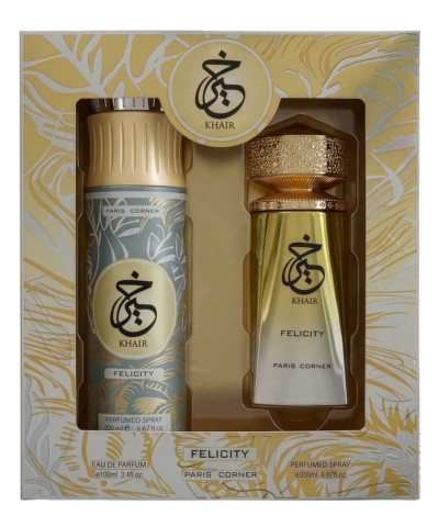 Komplekt Paris Corner: Khair Felicity EDP Naistele 100 ml + Khair Felicity Deodorant spray Naistele 200 ml