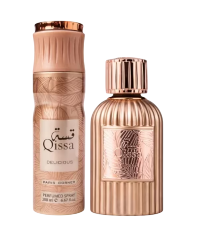 Komplekt Paris Corner: Qissa Delicious EDP 100 ml + Qissa Delicious Deodorant spray 200 ml