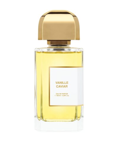 BDK Parfums Vanille Caviar Eau de Parfum 100 ml, läbipaistev pudel kollaka vedeliku ja kuldse korgiga