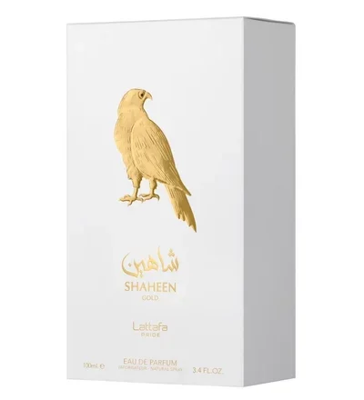Lattafa Pride Shaheen Gold EDP 100 ml kvepalų buteliukas, kitas rakursas