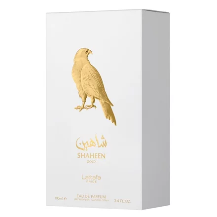 Lattafa Pride Shaheen Gold EDP 100 ml kvepalų buteliukas, kitas rakursas
