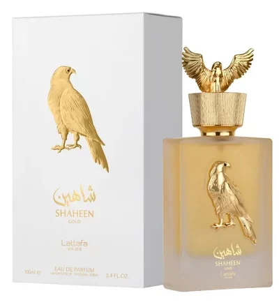 Lattafa Pride Shaheen Gold EDP 100 ml kvepalų buteliukas, kitas rakursas