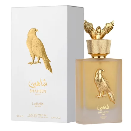 Lattafa Pride Shaheen Gold EDP 100 ml kvepalų buteliukas, kitas rakursas
