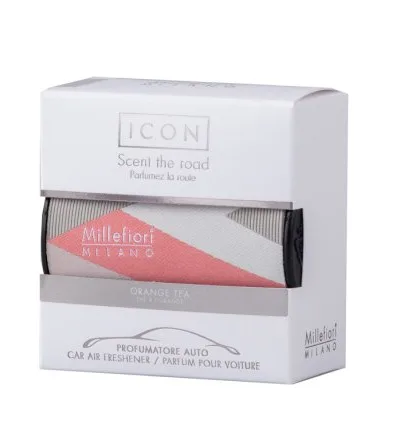Millefiori Milano Icon Car Air Freshener Orange Tea Textil Geometric