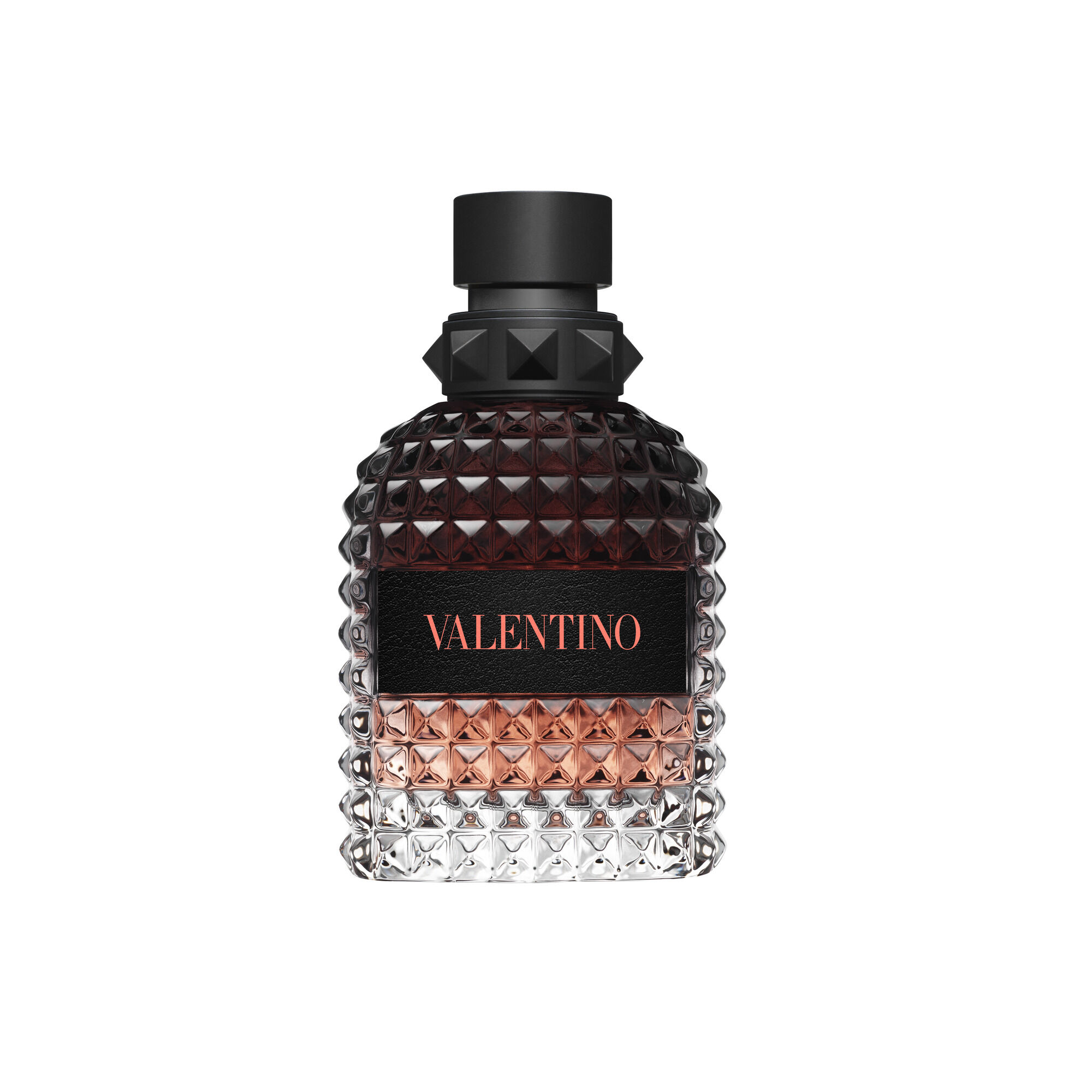 Valentino Uomo Born In Roma Coral Fantasy Eau de Toilette 50 ml korallivärvi rombikujuline pudel