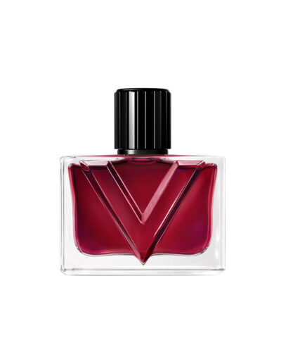 Valentino Vendetta Donna Eau de Parfum 50 ml ristkülikukujuline läbipaistev pudel punase V-kujuga