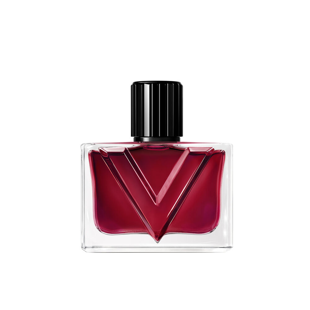 Valentino Vendetta Donna Eau de Parfum 50 ml ristkülikukujuline läbipaistev pudel punase V-kujuga