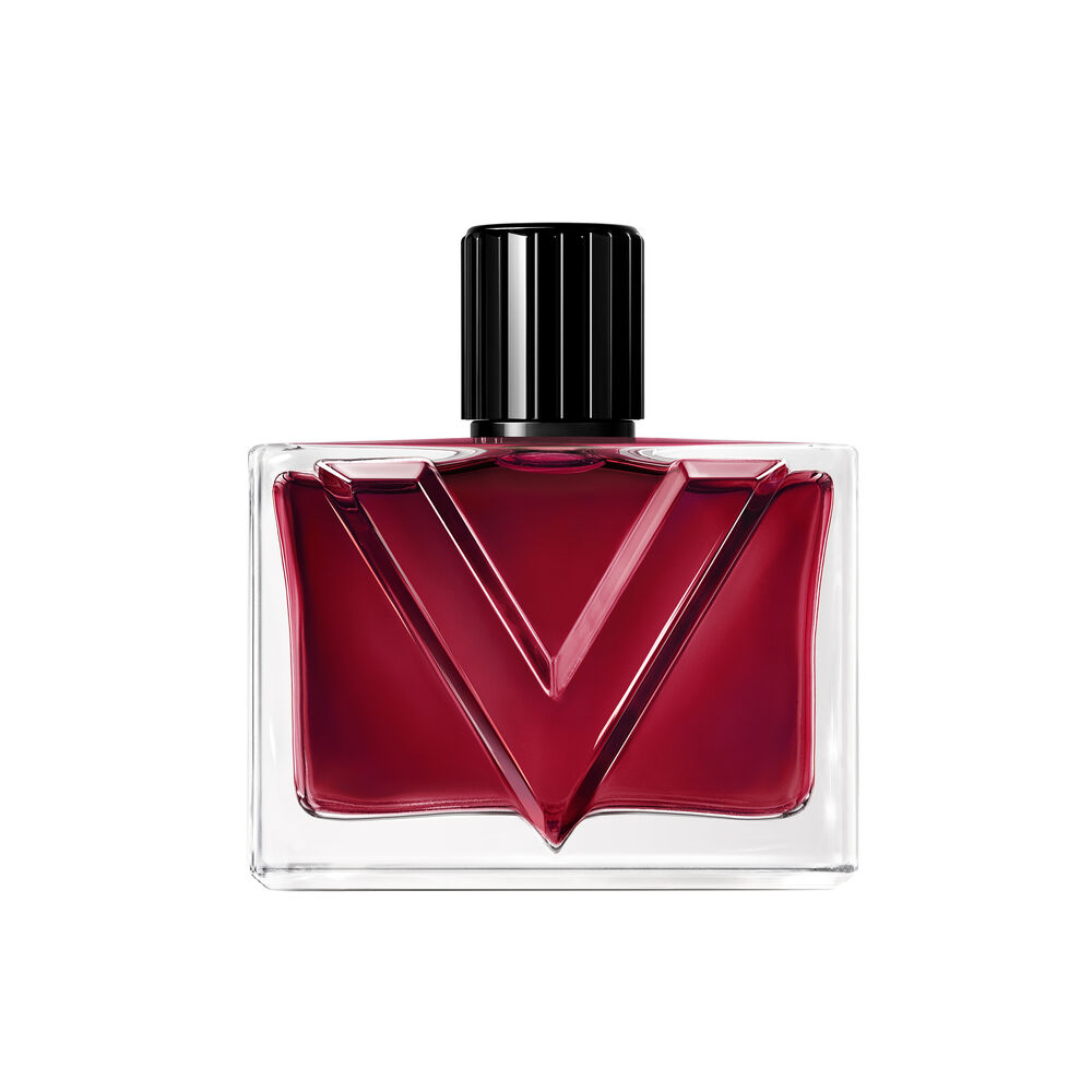 Valentino Vendetta Donna Eau de Parfum 90 ml ristkülikukujuline läbipaistev pudel punase V-kujuga